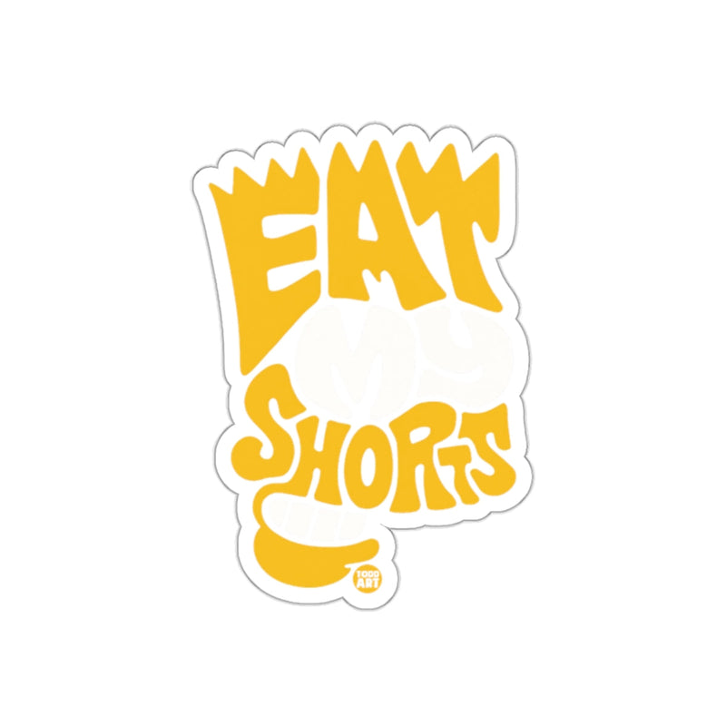 Load image into Gallery viewer, Eat My Shorts Funny Yellow Quote Graphic Design sticker
