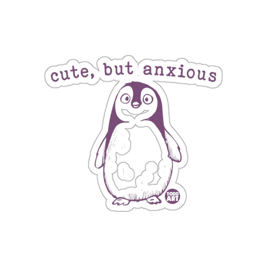Cute But Anxious Penguin Design Todd Art Brand sticker