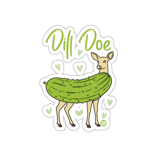 Dill Doe Pun Funny Deer in Pickle Costume Design sticker