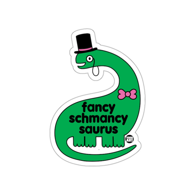 Load image into Gallery viewer, Fancy Schmancy Dino Sticker with Bow Tie and Hat
