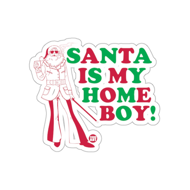 Load image into Gallery viewer, Santa Is My Home Boy Festive Sticker
