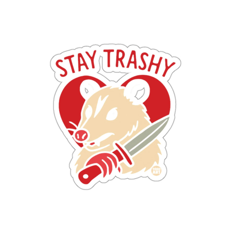 Load image into Gallery viewer, Stay Trashy Funny Opossum Graphic In Love sticker
