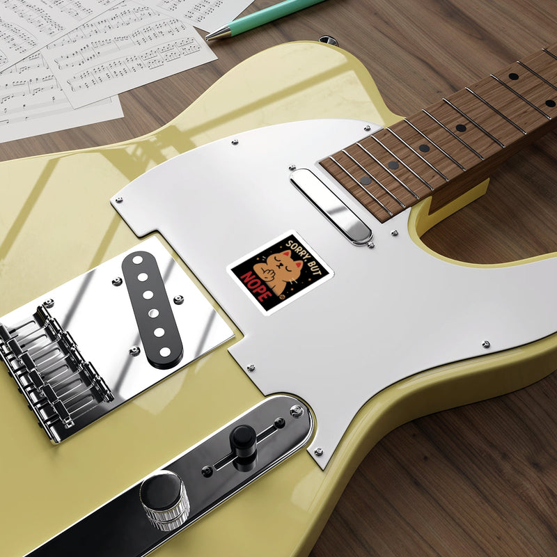 Load image into Gallery viewer, Sorry But Nope Cat Sticker On Electric Guitar
