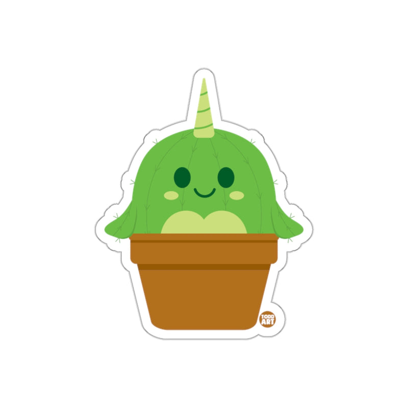 Load image into Gallery viewer, Cute Green Cactus with Smiley Face Sticker Product
