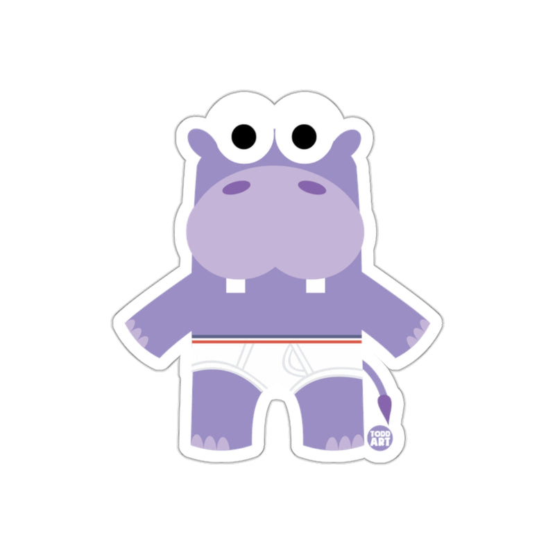 Load image into Gallery viewer, Cute Purple Cartoon Hippo Character Sticker
