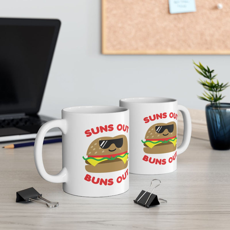 Load image into Gallery viewer, Suns Out Buns Out Burger Coffee Mug
