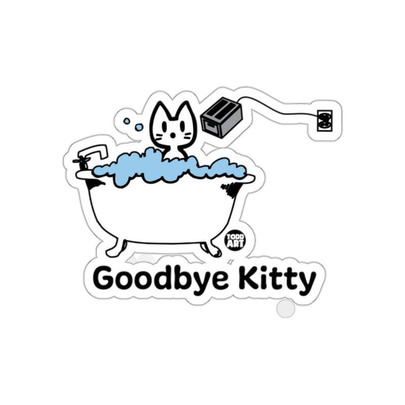 Load image into Gallery viewer, Goodbye Kitty Funny Cat in Bathtub Sticker

