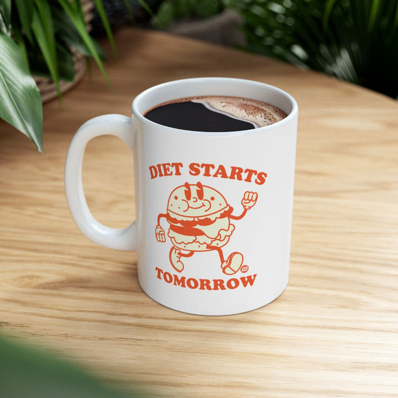 Load image into Gallery viewer, Diet Starts Tomorrow Cartoon Mug for Coffee Lovers
