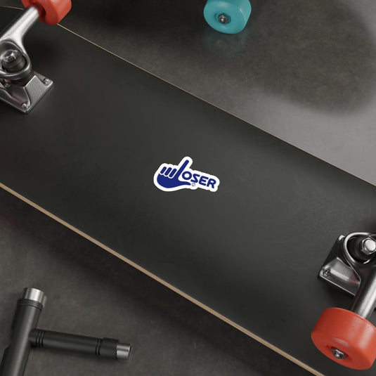Black Skateboard with Blue Loser Sticker Skateboard