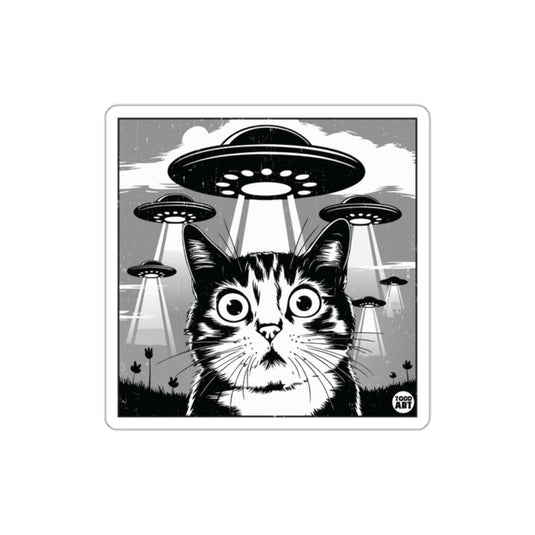 Cat UFO Encounter Illustration Sticker product