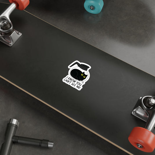I Know You Can't See Me Cat Sticker Skateboard Accessory