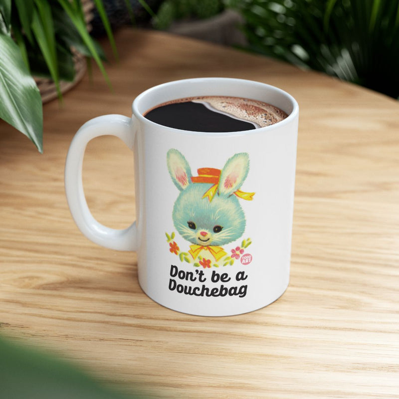 Load image into Gallery viewer, Retro Bunny Design Don't Be a Douchebag Mug

