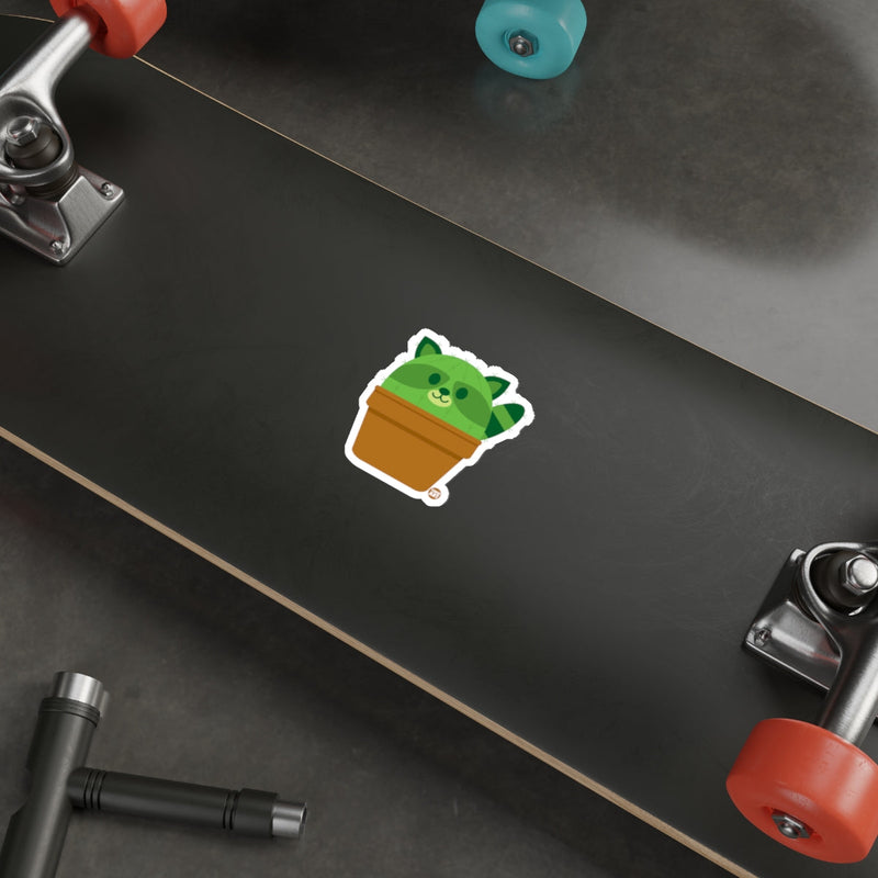 Load image into Gallery viewer, Cute Green Cat Potted Plant Sticker for Your Skateboard

