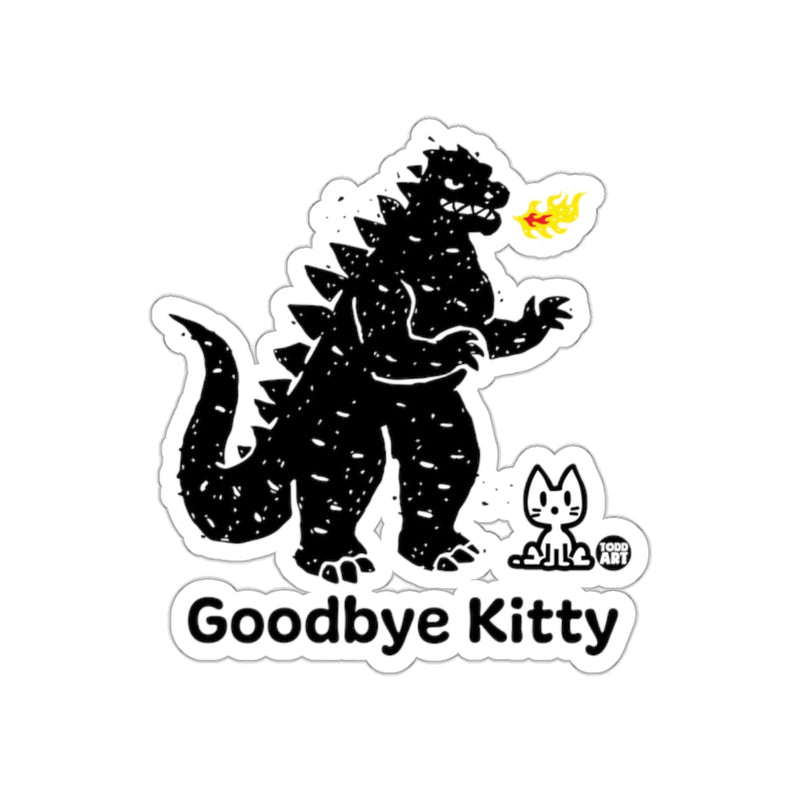 Load image into Gallery viewer, Goodbye Kitty Godzilla Featuring Cat Sticker Decal
