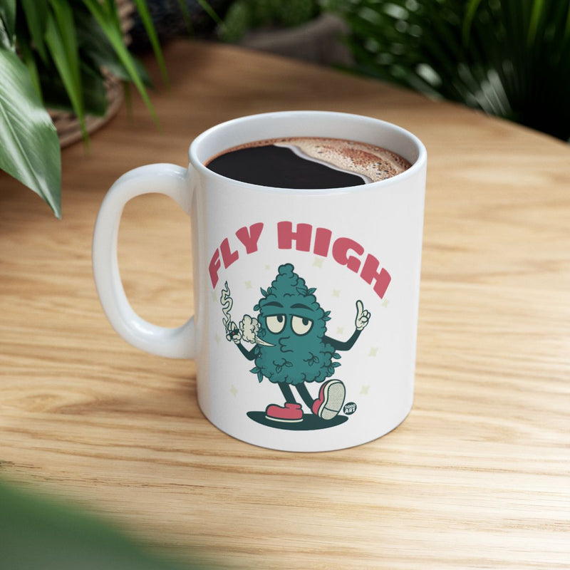 Load image into Gallery viewer, Fly High Coffee Mug with Fun Tree Character Design
