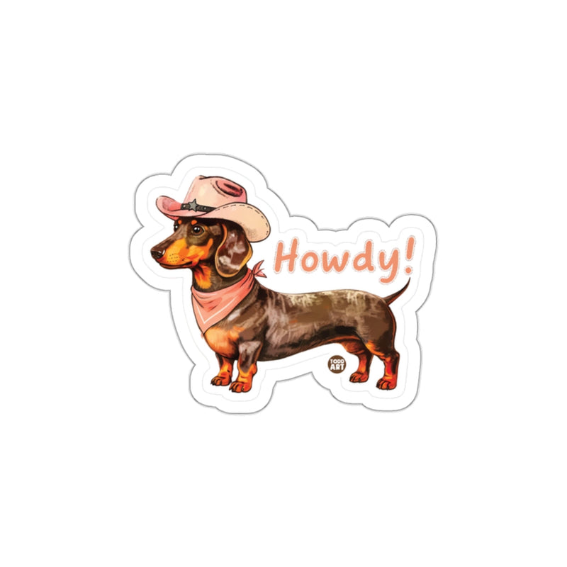 Load image into Gallery viewer, Howdy Howdy Dog with Cowboy Hat and Bandana Sticker
