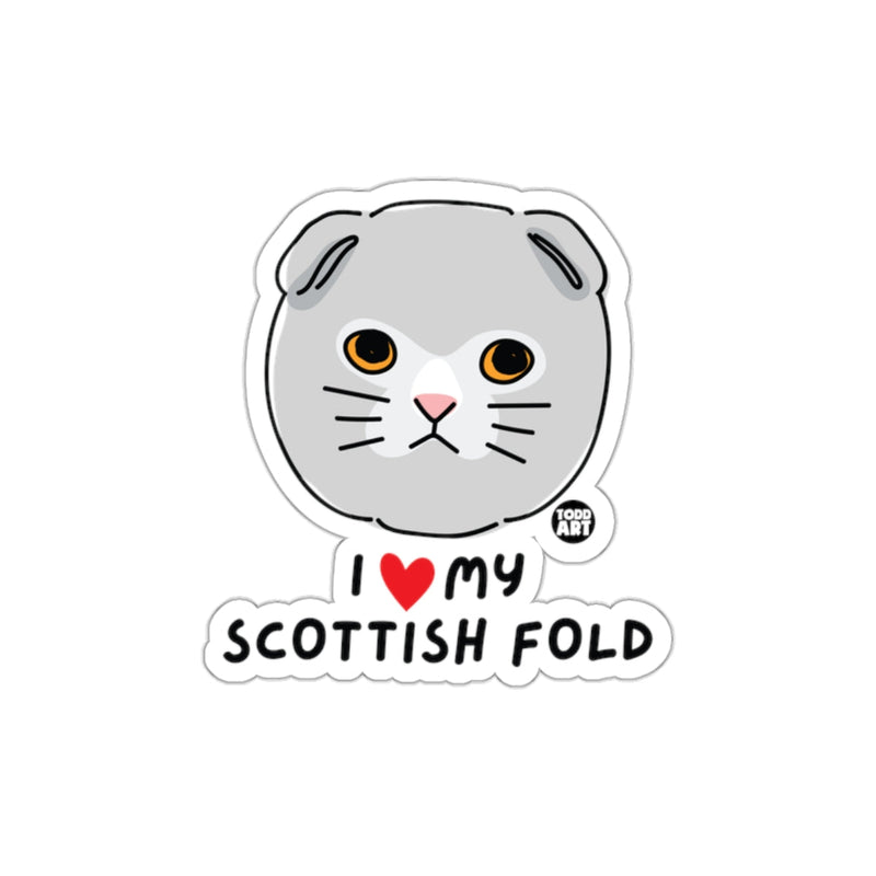 Load image into Gallery viewer, I Love My Scottish Fold Sticker Cute Cat Artwork
