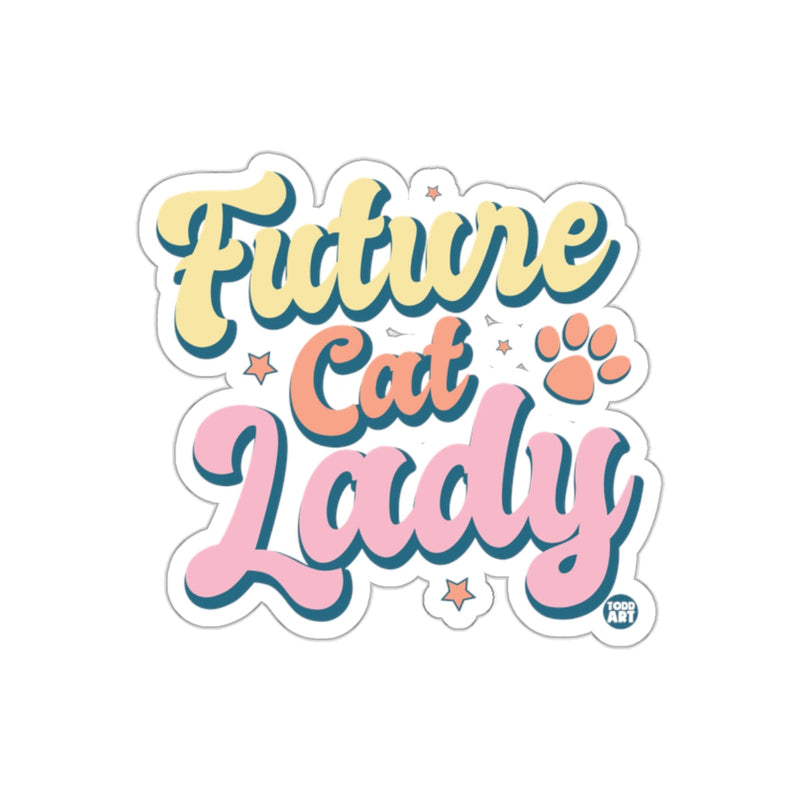 Load image into Gallery viewer, Cute Future Cat Lady Paw Print Sticker Product
