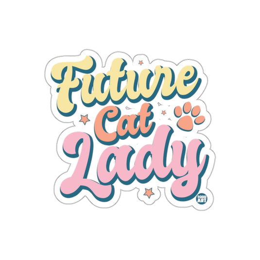Cute Future Cat Lady Paw Print Sticker Product
