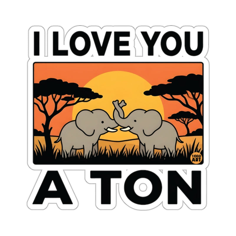 Load image into Gallery viewer, I LOVE YOU A TON Elephants Sunset Savannah 

