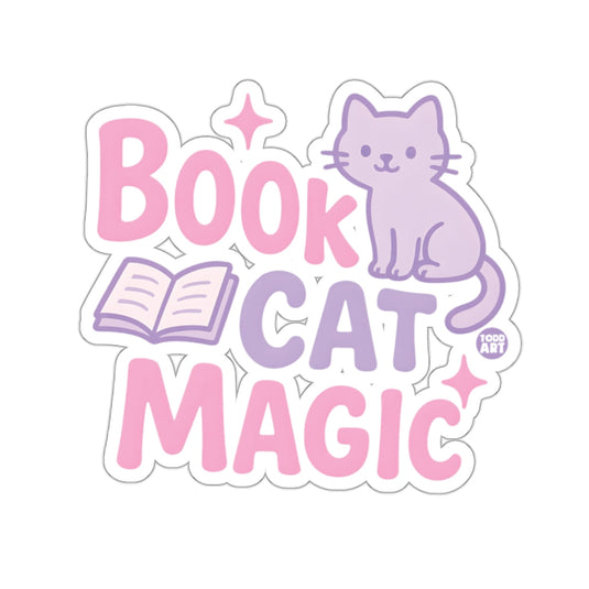 Cute Book Cat Magic Sparkles Pink Purple Aesthetic 