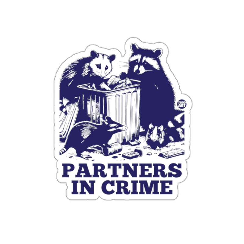 Load image into Gallery viewer, Partners In Crime Raccoon Opossum and Rats Funny Art sticker
