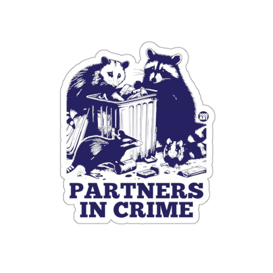 Partners In Crime Raccoon Opossum and Rats Funny Art sticker