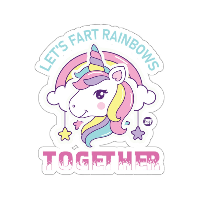 Load image into Gallery viewer, Let's Fart Rainbows Together Unicorn Sticker

