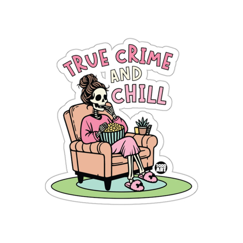Load image into Gallery viewer, True Crime and Chill Skeleton Sticker Decor
