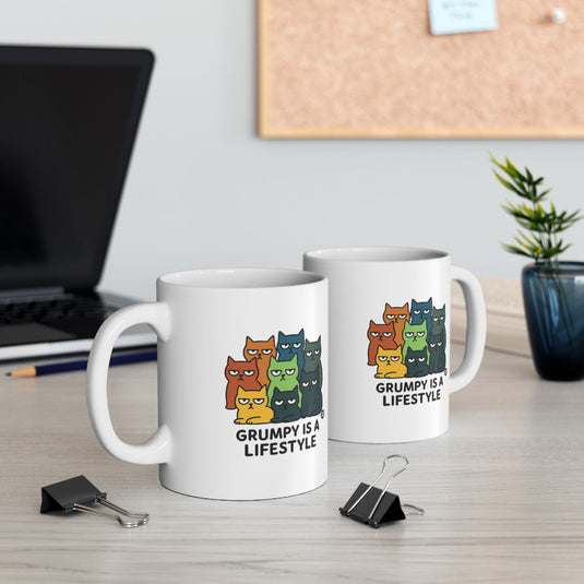 Grumpy Is A Lifestyle Funny Cat Lover Mug