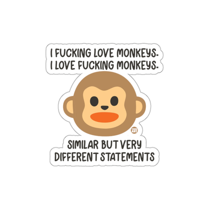Load image into Gallery viewer, Funny Monkey Quote Similar But Very Different Statements Sticker
