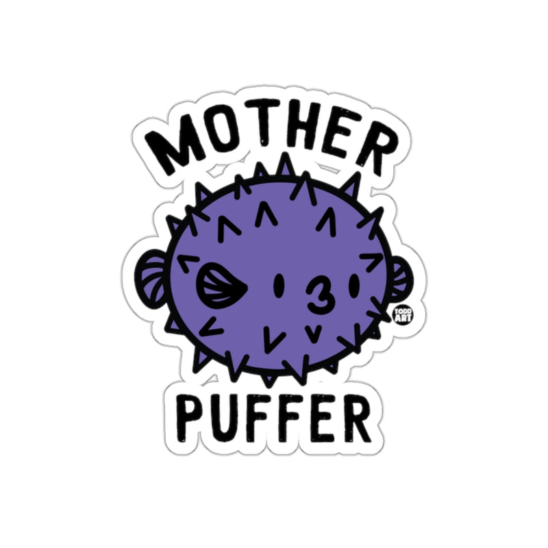 Load image into Gallery viewer, MOTHER PUFFER Funny Cute Puffer Fish Art Sticker
