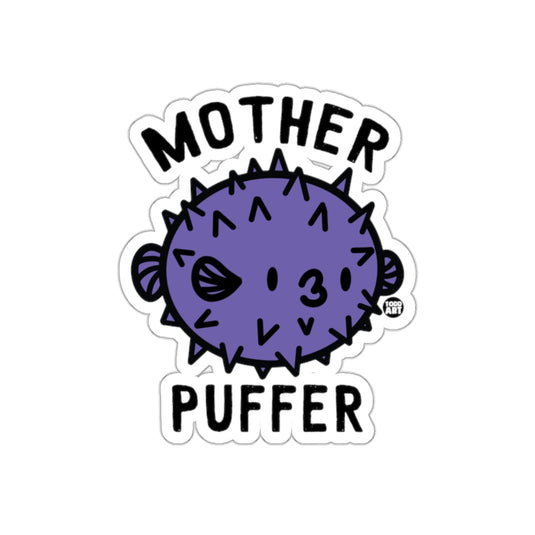 MOTHER PUFFER Funny Cute Puffer Fish Art Sticker