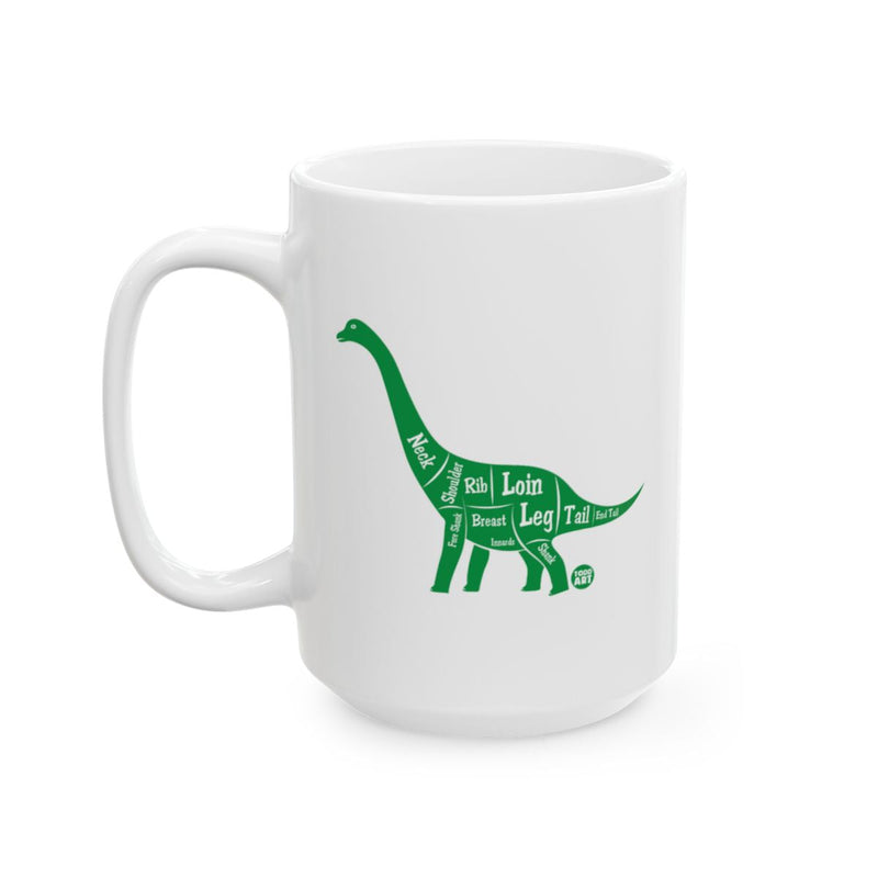 Load image into Gallery viewer, Green Dinosaur Butcher Diagram Coffee Mug
