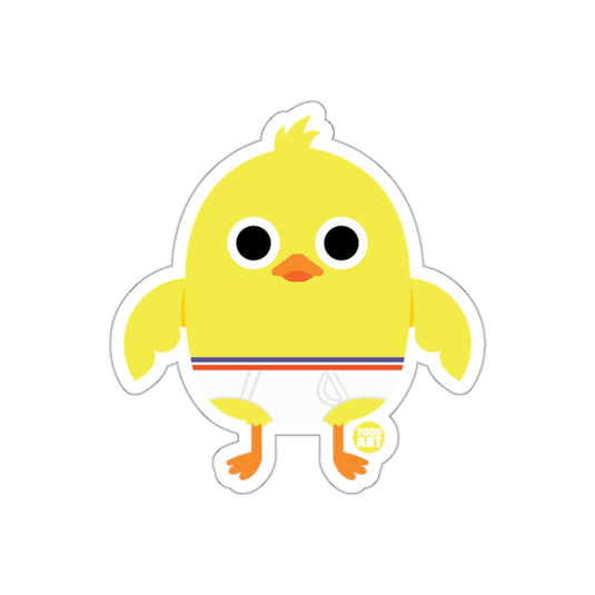 Cute Yellow Chick with Diaper Cartoon Sticker