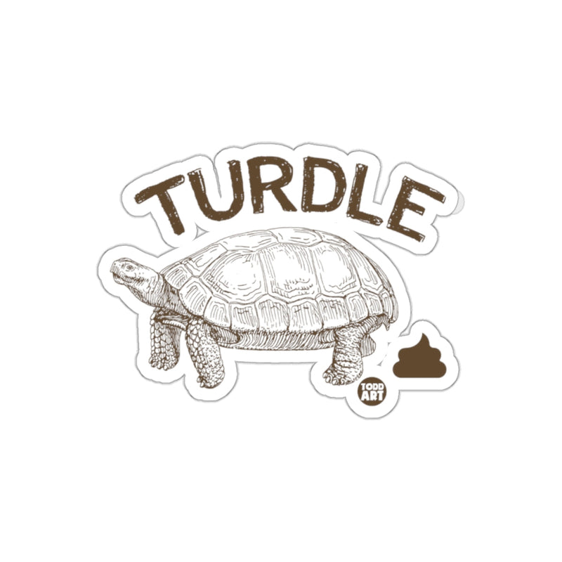 Load image into Gallery viewer, Turdle Turtle Sticker with Poop Graphic Design
