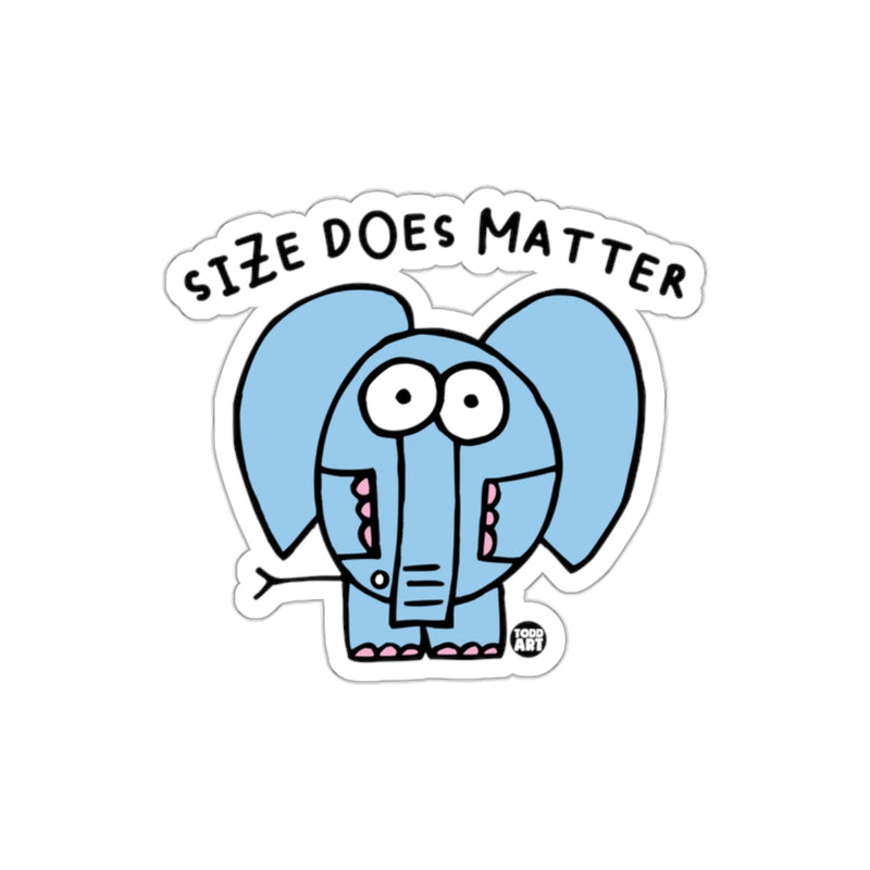 Load image into Gallery viewer, Cute Blue Cartoon Elephant Sticker Size Does Matter
