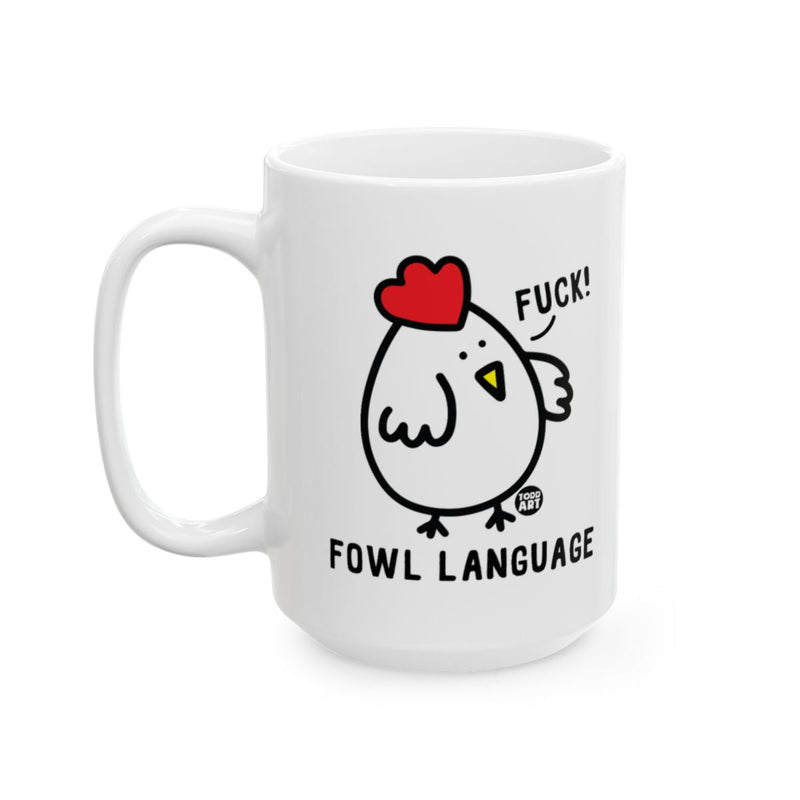 Load image into Gallery viewer, Funny Fowl Language Mug with Red Accented Chicken
