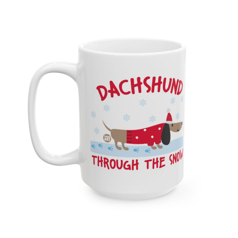 Load image into Gallery viewer, Dachshund Through the Snow Holiday Mug for Dog Lovers
