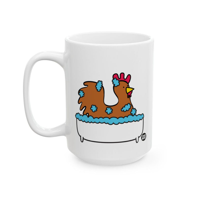 Load image into Gallery viewer, Chicken Taking a Bubble Bath Illustration Coffee Mug
