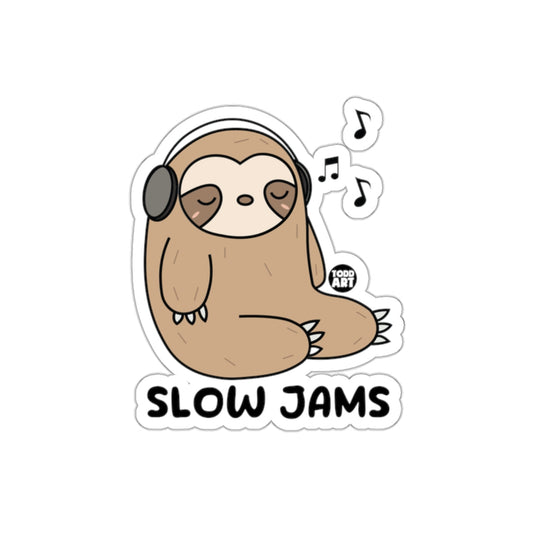 Slow Jams Sloth with Headphones Todd Art Design sticker