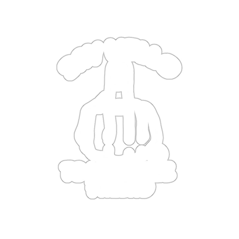 Load image into Gallery viewer, White Monkey Skull and Cloud Outline Design Sticker
