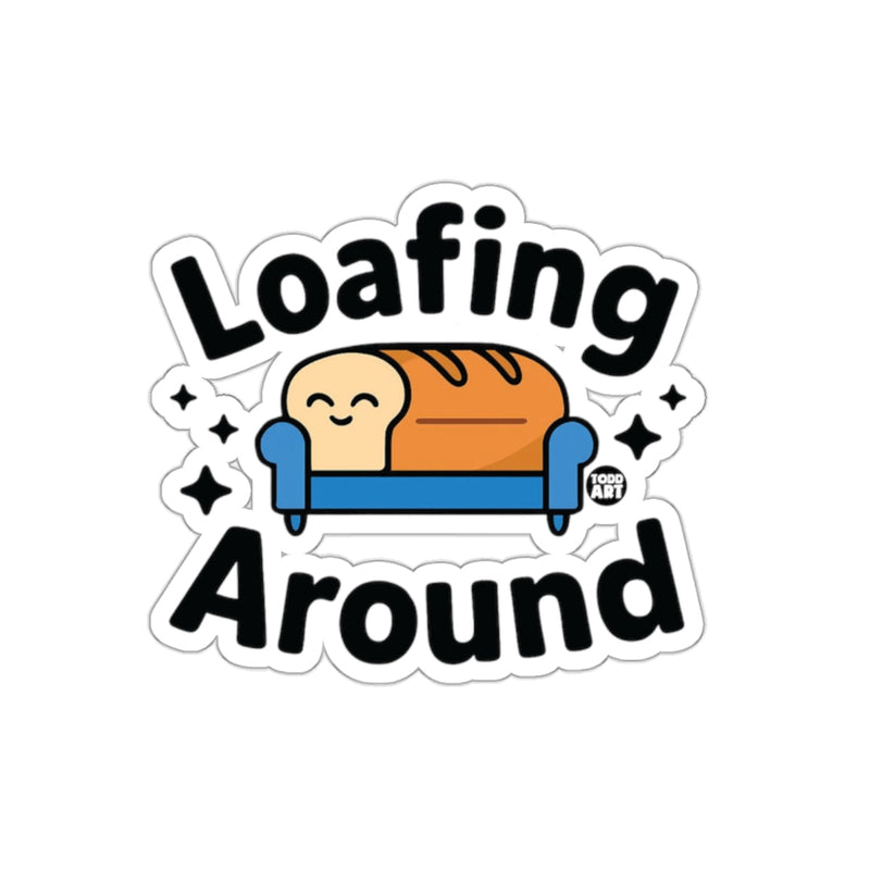 Load image into Gallery viewer, Loafing Around Bread on Sofa Humorous Sticker
