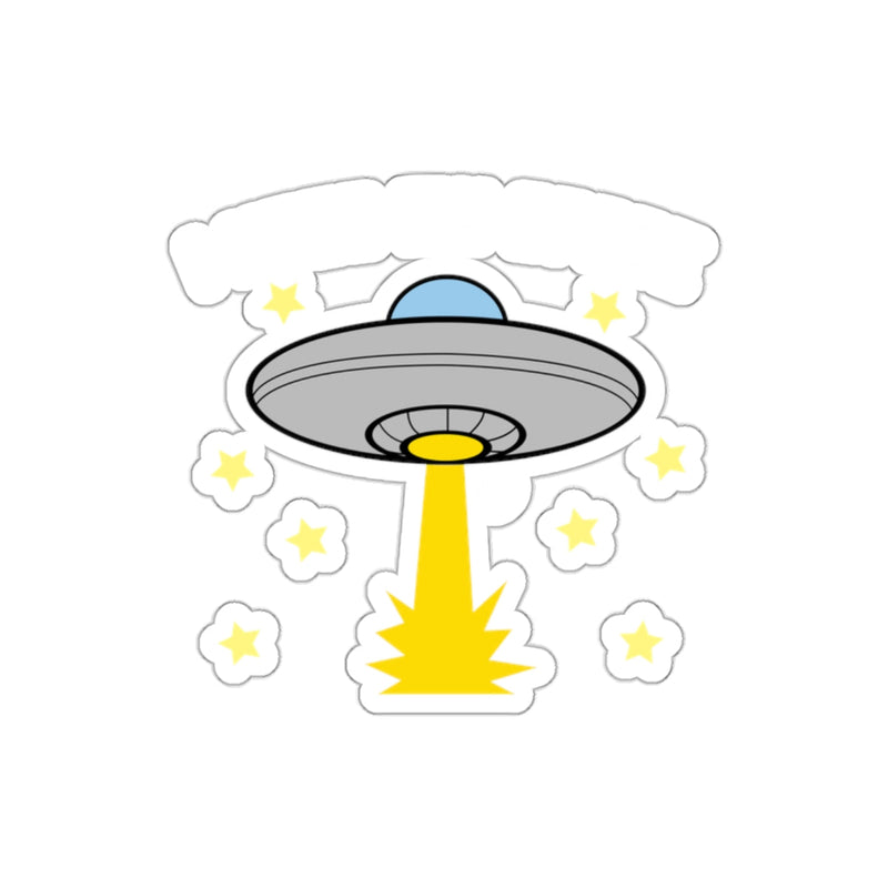 Load image into Gallery viewer, Cartoon UFO with Stars and Beam Sticker
