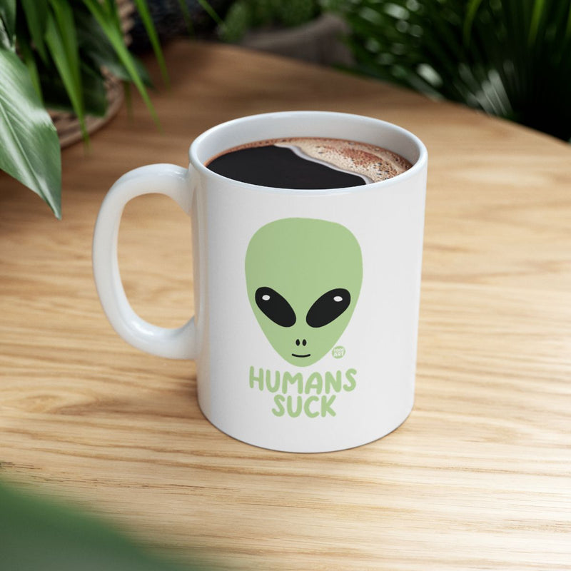 Load image into Gallery viewer, Alien Face Humans Suck Ceramic Mug product
