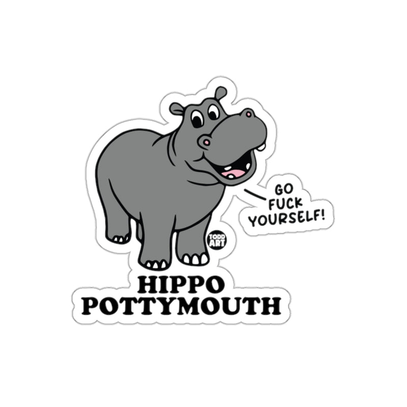 Load image into Gallery viewer, Hippo Pottymouth Go Fuck Yourself Sticker
