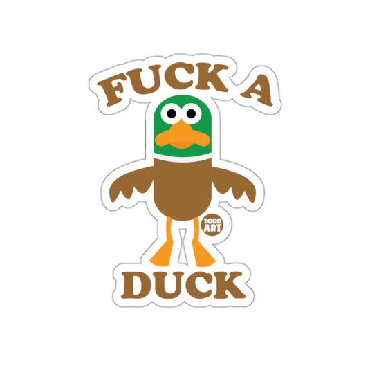 Funny Cartoon Duck Sticker with Hilarious Quote