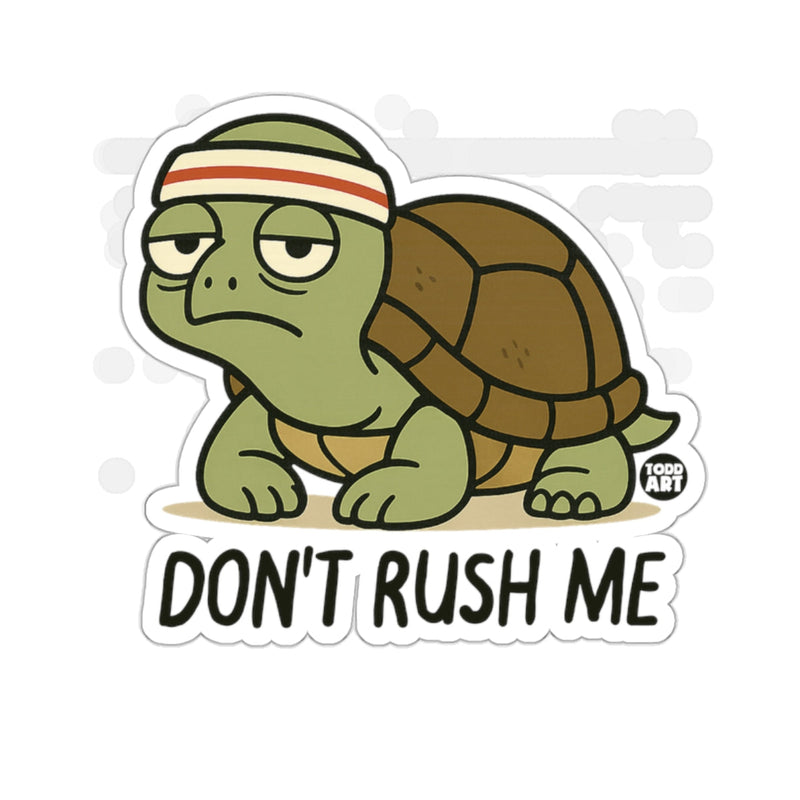 Load image into Gallery viewer, Grumpy Jogging Turtle Dont Rush Me Cartoon Artwork 

