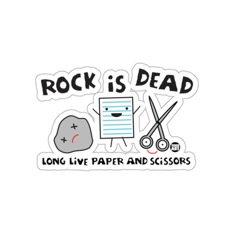 Load image into Gallery viewer, Rock Is Dead Long Live Paper and Scissors Sticker
