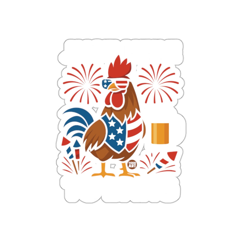 Load image into Gallery viewer, Patriotic Rooster Fireworks Celebration Sticker

